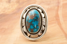High Grade Egyptian Turquoise Sterling Silver Ring